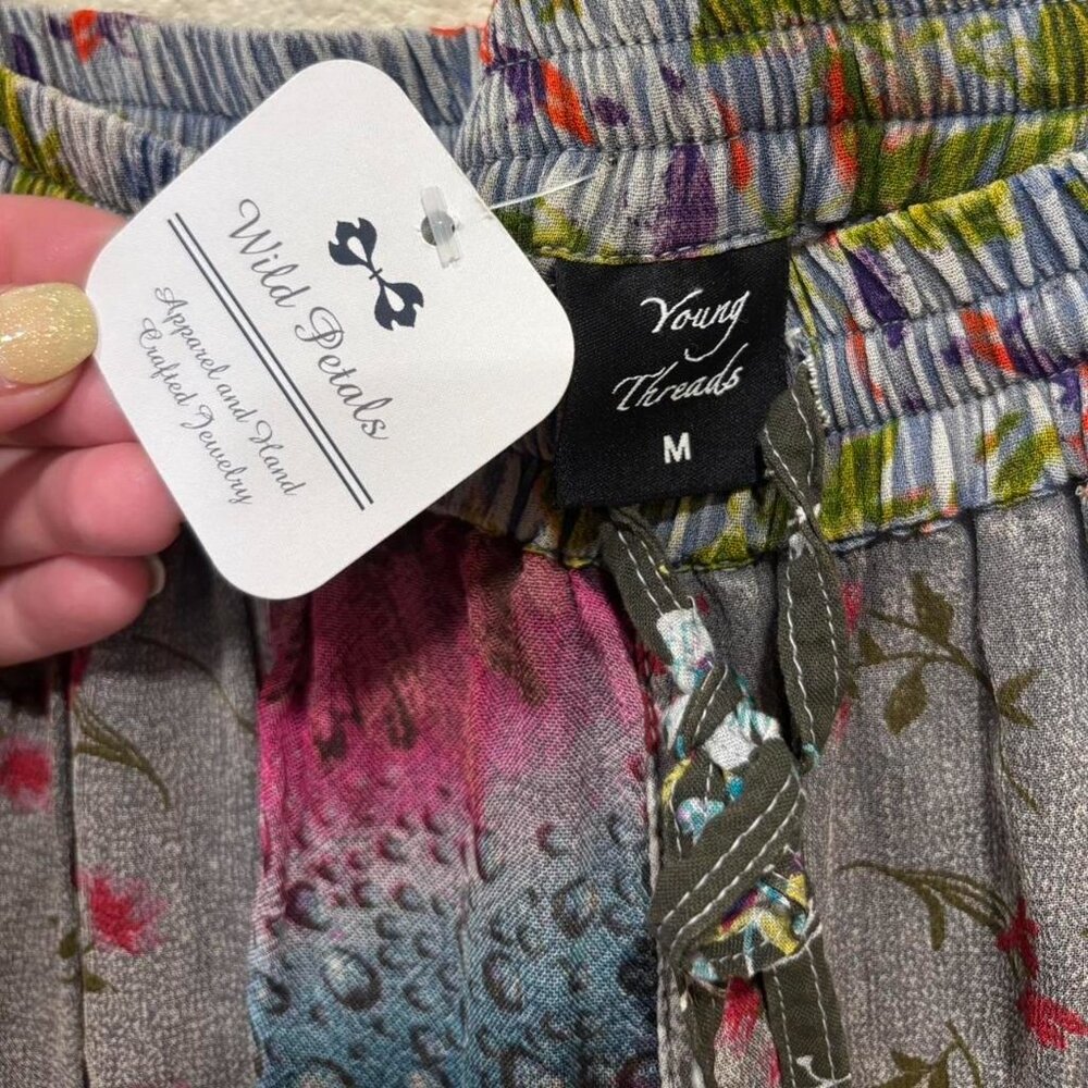 Boho Patchwork Drawstring Pants NWT | Flowey Fest… - image 5